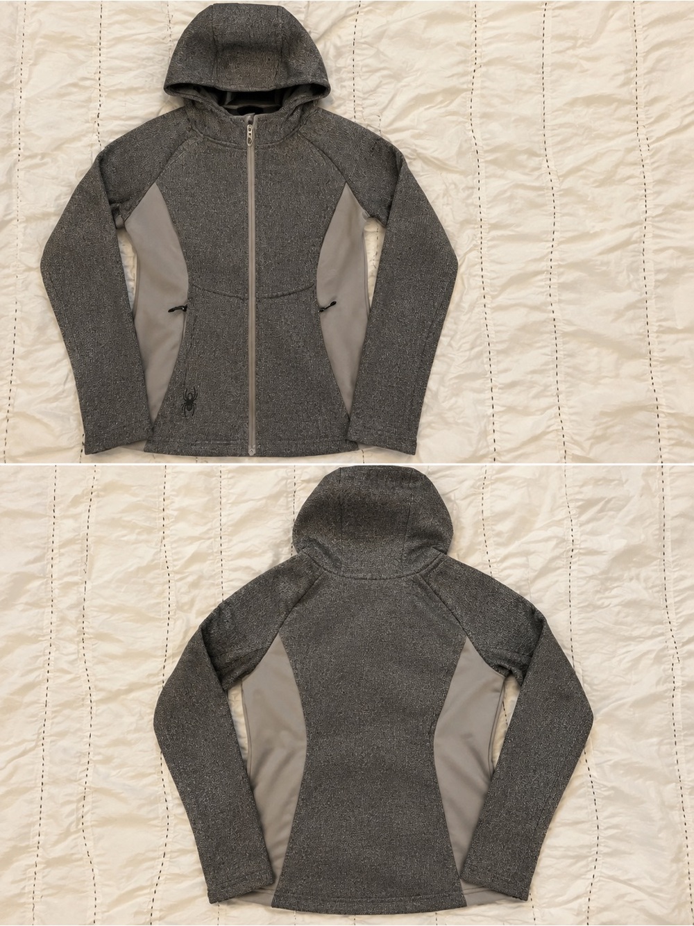 Spider Women’s Hooded Zip-Front Jacket - Gray - Picture 4 of 7